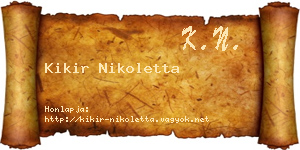 Kikir Nikoletta névjegykártya